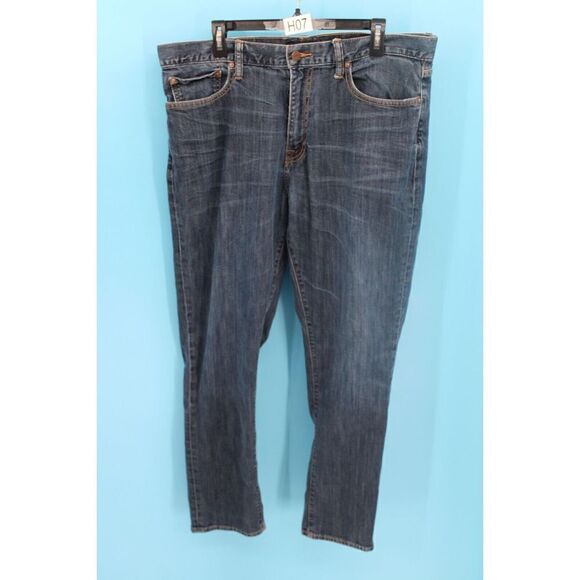 Lucky Brand 410 Athletic Slim Straight Leg Blue Denim Jeans Men 38 INSEAM 32 - Picture 1 of 7